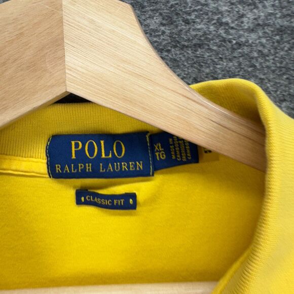 Ralph Lauren Polo Shirt Men XL Yellow Button Up Collared Short Sleeve Classic - Picture 3 of 7